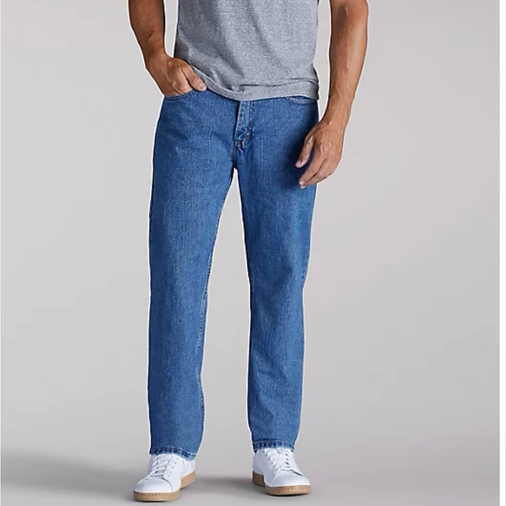 Lee Men's Relaxed Fit Straight Leg Comfort Fit True Blue Denim Jeans NWT